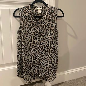 H&M, size 6, sheer leopard top, perfect condition